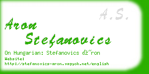 aron stefanovics business card